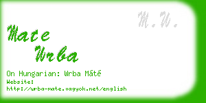 mate wrba business card